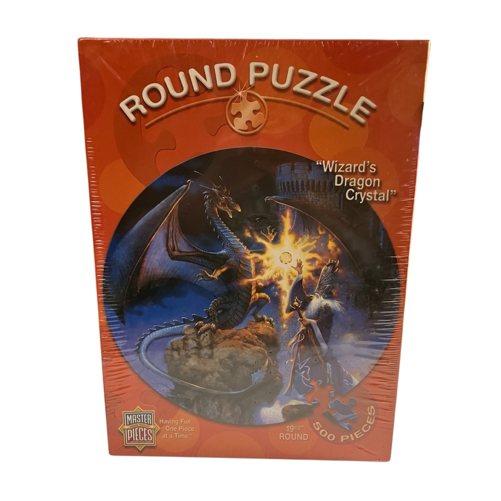 MasterPieces Jigsaw Puzzles Round Puzzle Wizard’s Dragon Crystal 500 Pieces
